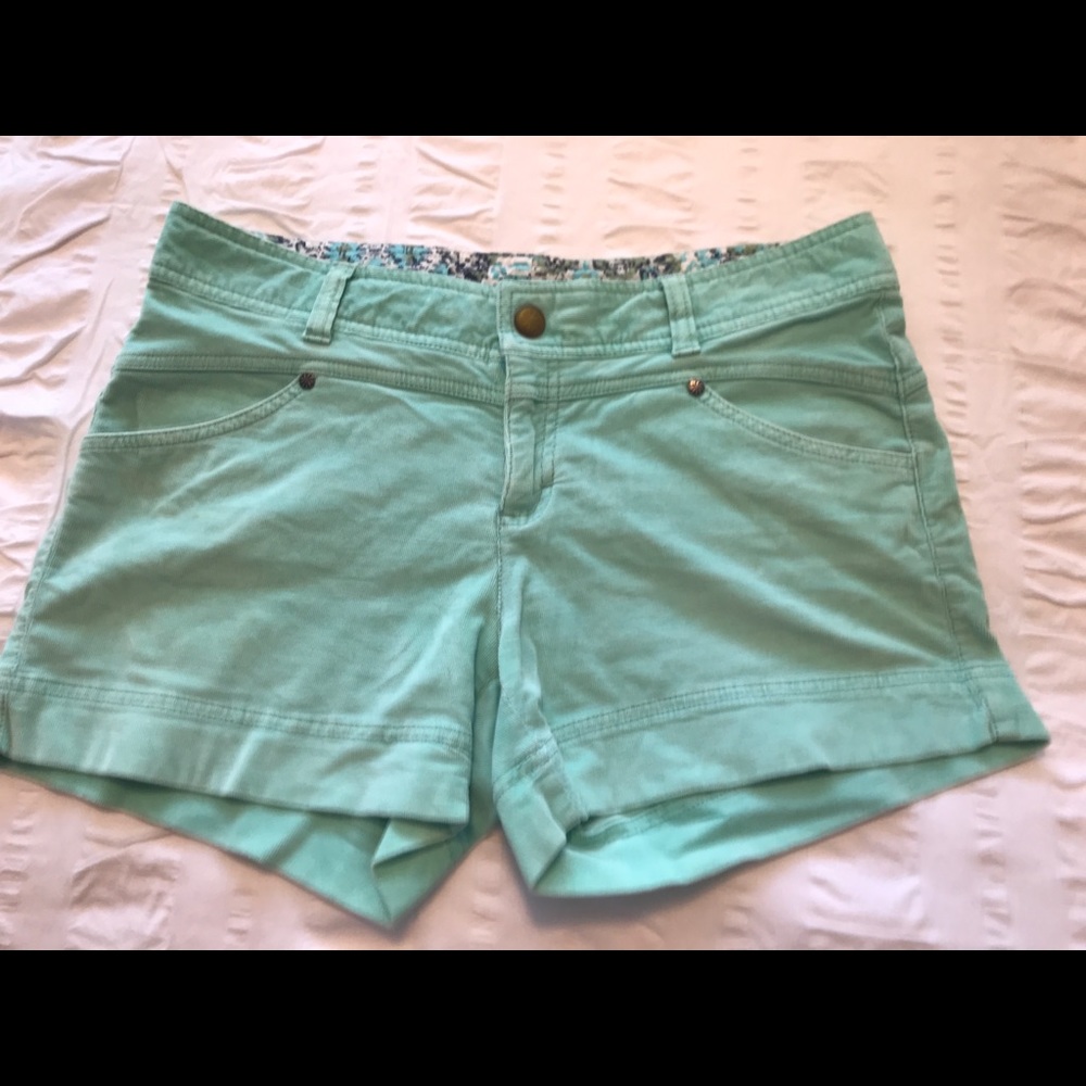 Athleta teal corduroy shorts